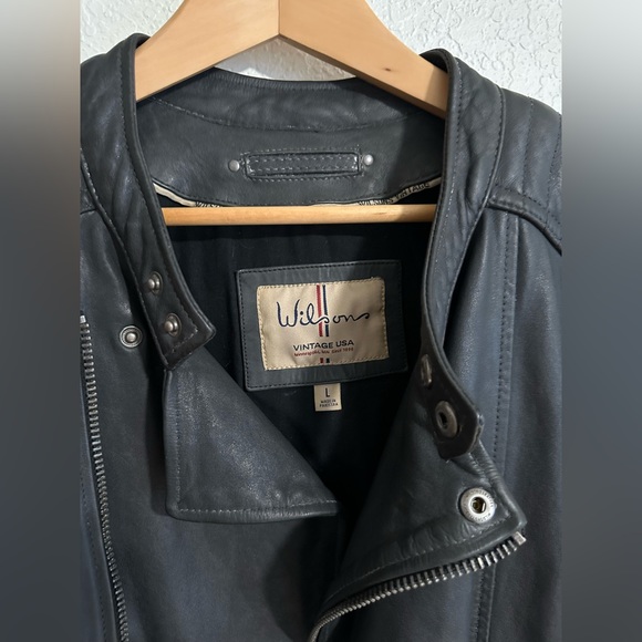 Leather Moto Jacket Wilson’s Vintage Line L - Picture 7 of 9